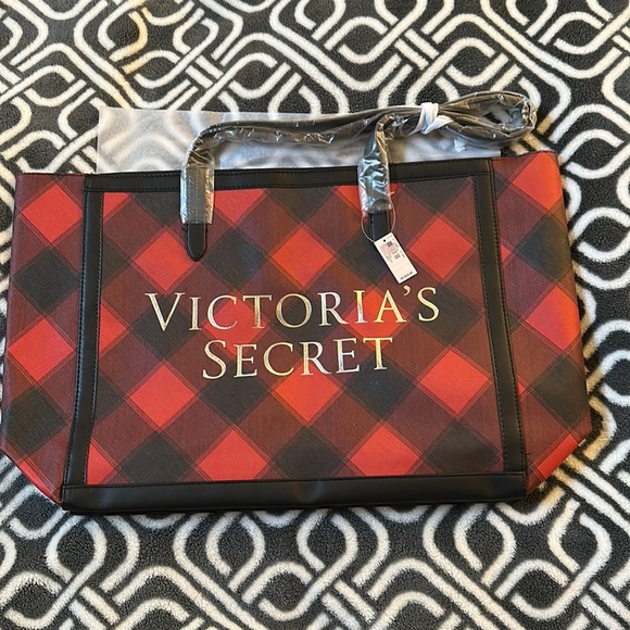 Victoria's Secret Handbags - Victoria’s Secret Red/Black Checkered Tote